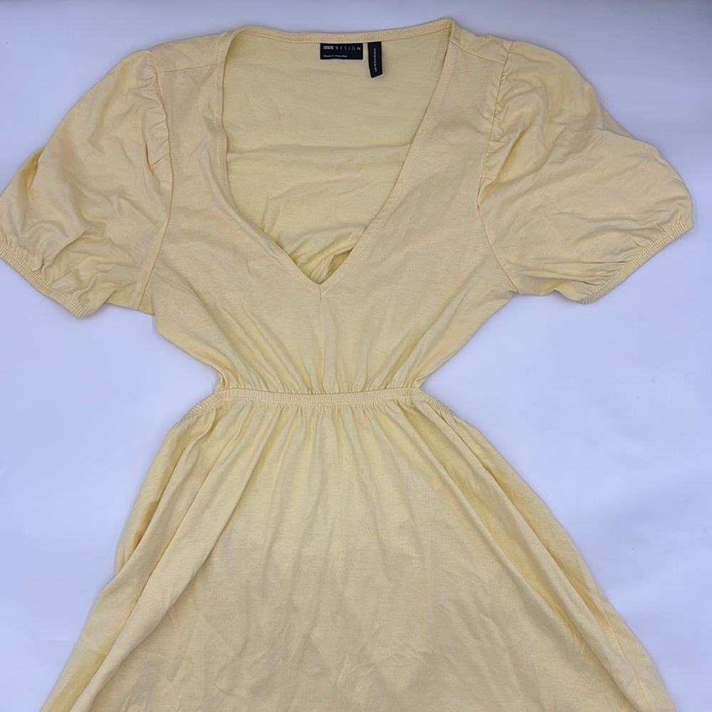 ASOS Design Cotton Mini Dress with Back Cutout